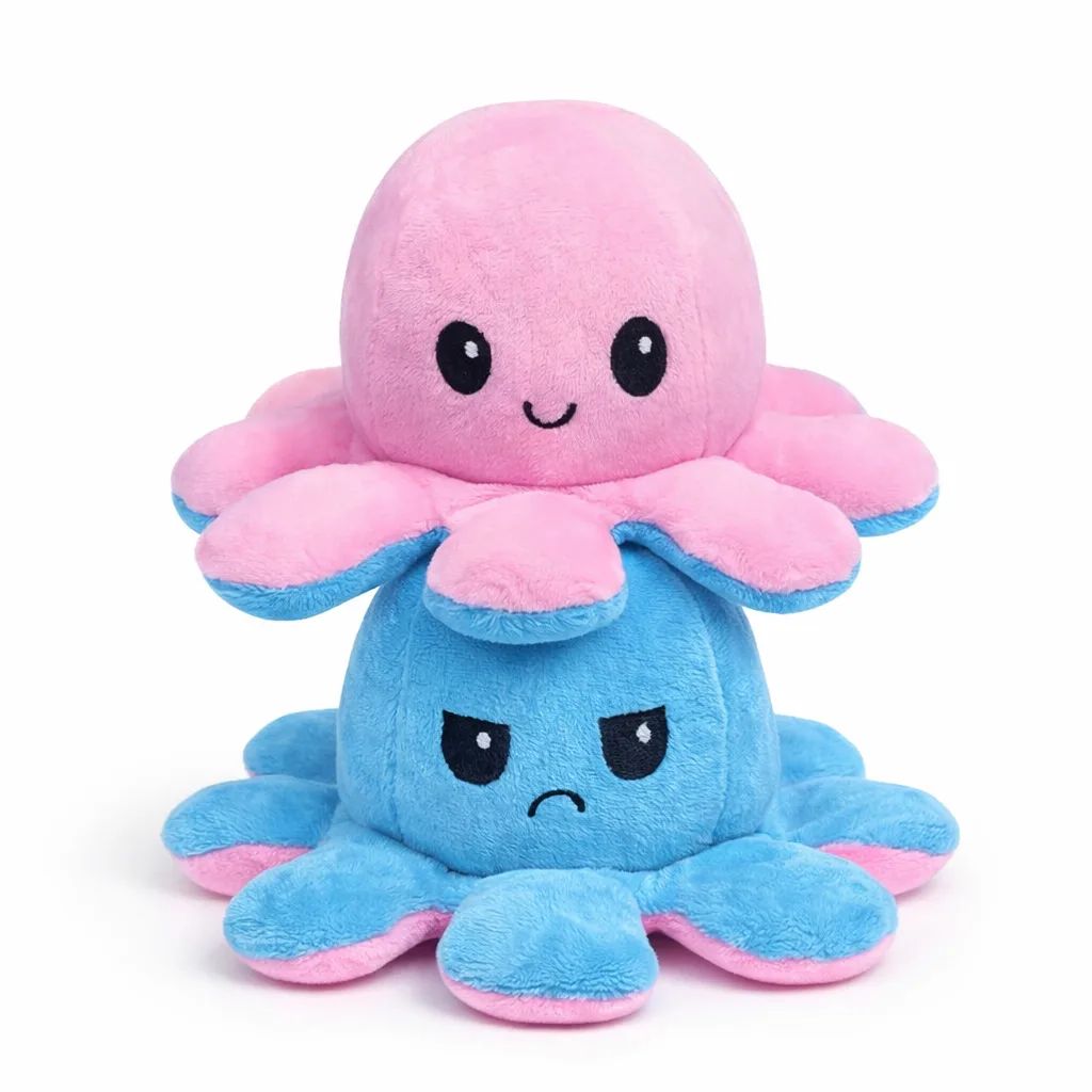 Reversible Mood Octopus Plush Toy